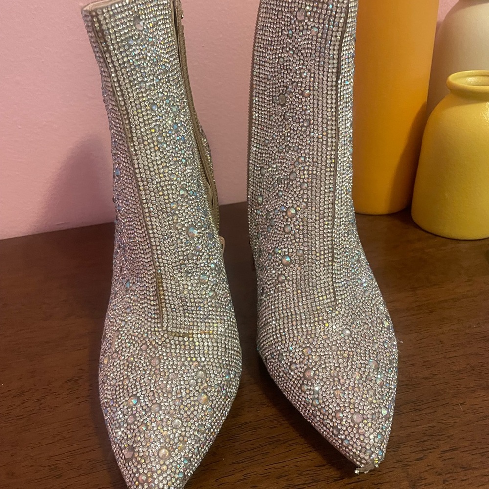 Betsey Johnson Sparkling Rhinestone Heeled Boots